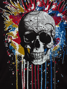 Fekete mintás férfi ujjatlan trikó Bolf 14839