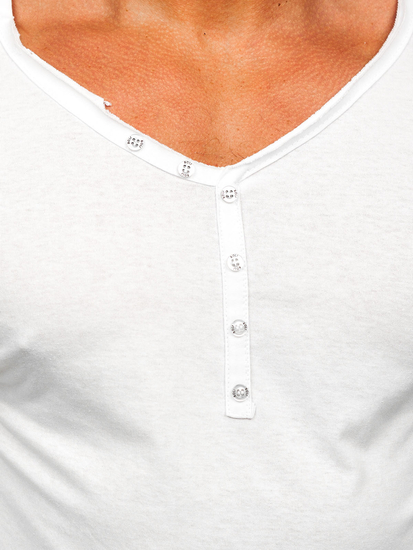 Fehér férfi hosszú ujjú póló Bolf 5059A