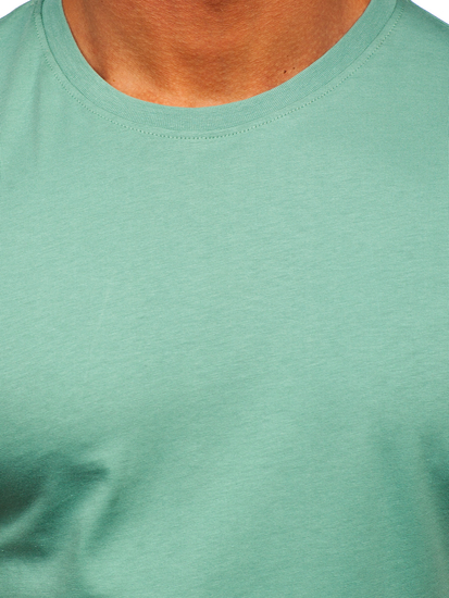 Mentazöld színű férfi pamut póló Bolf 0001