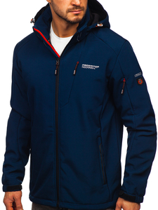 Sötétkék férfi softshell dzseki Bolf BK122