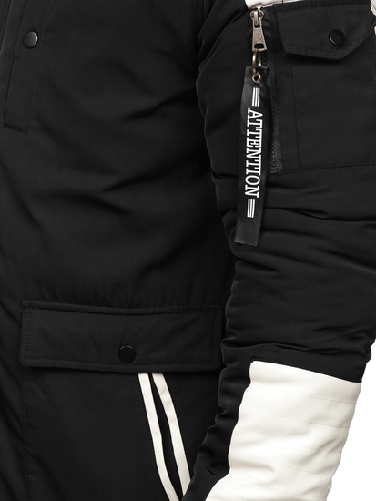 Fekete férfi téli parka Bolf JP5832