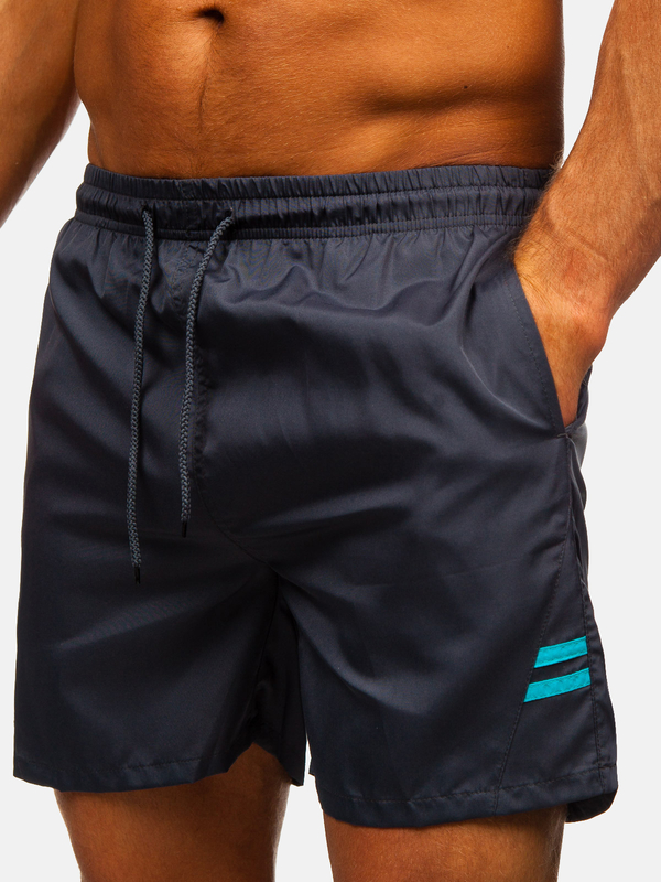 Grafitszürke rövid férfi fürdőnadrág Bolf QD29