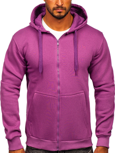Vastag nyitható férfi melegítőfelső kapucnival lila színben Bolf 2008