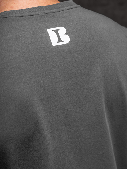 Grafit férfi póló Igor Brudny kollekcióból nyomattal 02