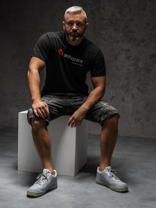 Fekete férfi póló Igor Brudny kollekcióból nyomattal 02