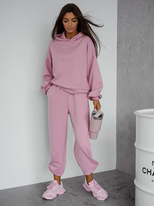 Női két darabos szett kapucnival púder Bolf 525