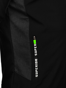 Fekete férfi átmeneti softshell dzseki Bolf HM188