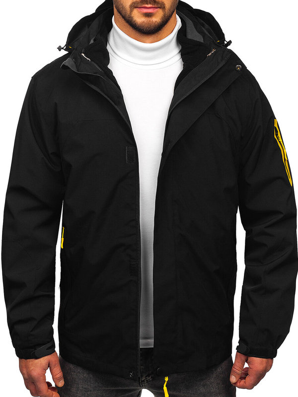 Fekete férfi sportos tavaszi-téli dzseki 2 az 1-ben Bolf 5M3263