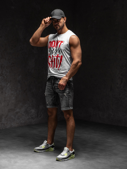 Tank-top mintával fehér Bolf KS2074