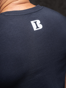 Sötétkék férfi póló Igor Brudny kollekcióból nyomattal 02