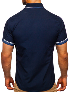 Rövid ujjú férfiing gránátkék Bolf 2911-1