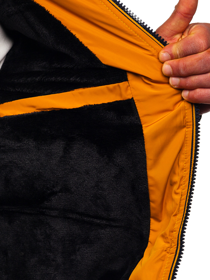 Sötétkék steppelt téli férfidzseki Bolf 6902