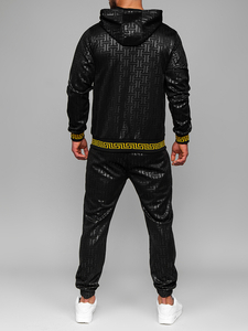 Fekete színű férfi melegítő együttes kapucnival Bolf 3A161