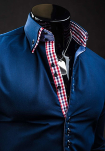 Elegáns hosszú ujjú férfi ing sötétkék színben Bolf Bolf 0926A