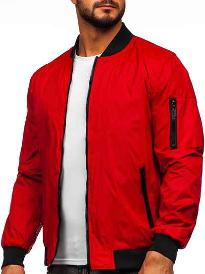 Átmeneti férfi bomber dzseki piros színben Bolf 5M708