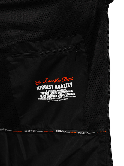 Fekete-narancssárga átmeneti férfi softshell dzseki Bolf WX088A