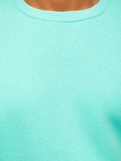 Vastag férfi melegítőfelső kapucni nélkül menta színben Bolf 2001