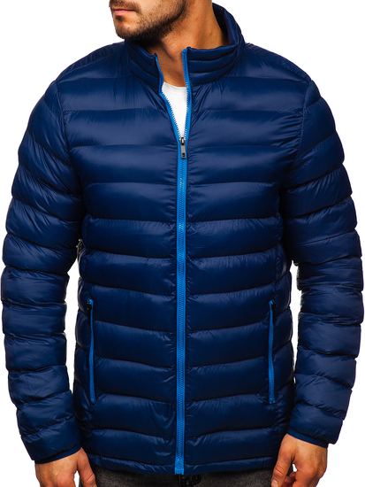 Téli steppelt férfi sportdzseki gránátkék színben Bolf 1111