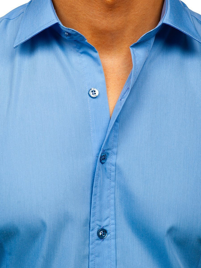 Férfi elegáns hosszú ujjú ing Égkék Bolf 1703