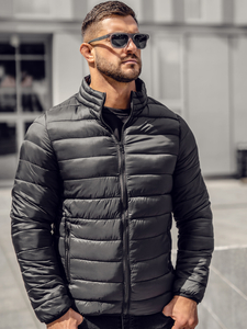 Átmeneti steppelt férfi dzseki fekete színben Bolf LY33A