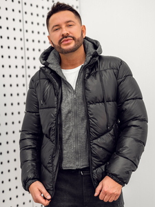 Steppelt téli férfi dzseki fekete színben Bolf B2906