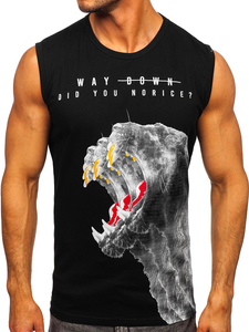 Mintás tank-top fekete színben Bolf 14808