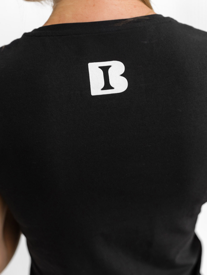 Fekete női póló mintával Igor Brudny 01