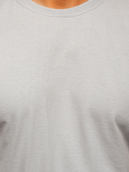 Férfi pamutpóló minta nélkül szürke színben Bolf 192397