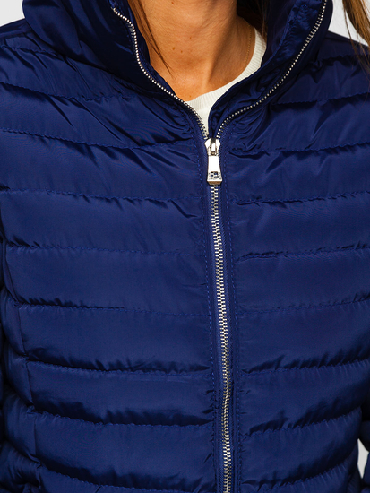 Steppelt téli női dzseki kapucni nélkül gránátkék színben Bolf 23063