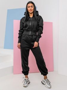 Fekete női kétrészes melegítőszett Bolf 8C79