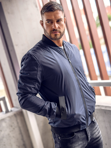 Sötétkék férfi átmeneti bomberdzseki Bolf 84M3007A