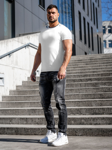 Férfi slim fit farmernadrág grafit színben Bolf MP0031G