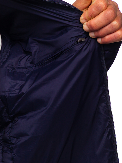 Átmeneti steppelt férfi dzseki gránátkék színben Bolf 23M9005