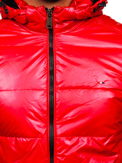 Átmeneti steppelt férfi sportdzseki piros színben Bolf 2143