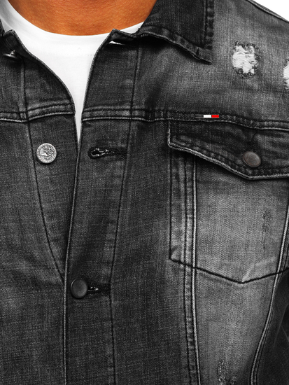Férfi farmerdzseki fekete színben Bolf MJ511G