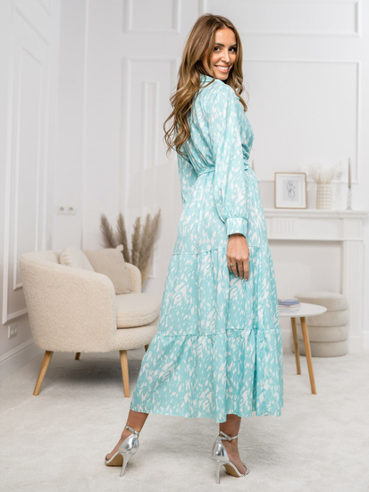 Női ruha mentazöld színben Bolf A468