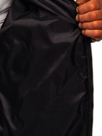 Átmeneti steppelt férfi bomberdzseki fekete színben Bolf MY-01A