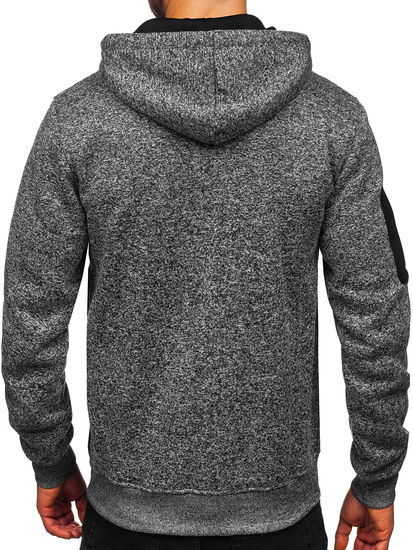 Antracit férfi pulóver-dzseki kapucnival Bolf TC1211