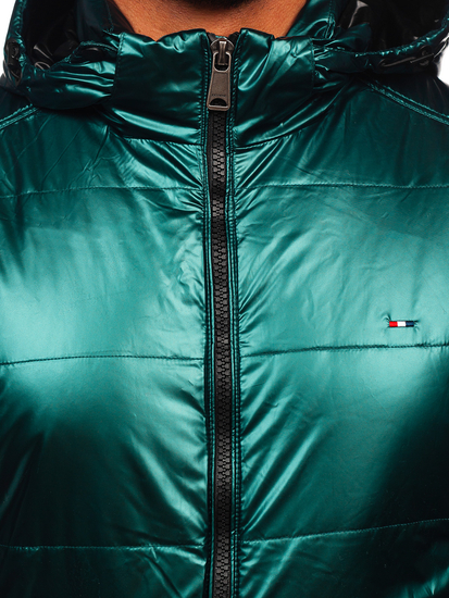 Átmeneti steppelt férfi sportdzseki zöld színben Bolf 2143