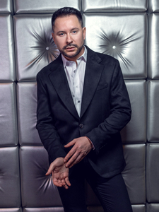 Férfi fekete bársony zakó Bolf 24410