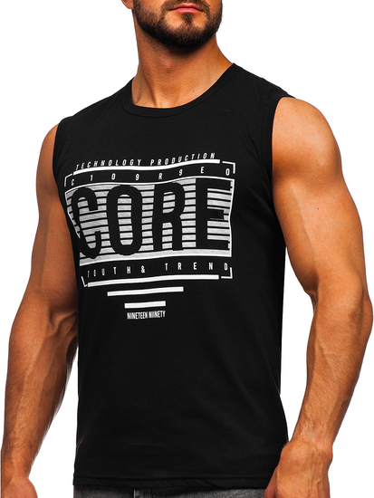 Mintás tank-top fekete színben Bolf 14806