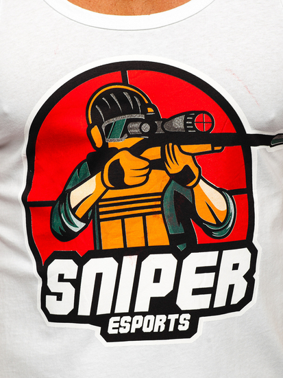 Mintás fehér színű boksz tank-top Bolf 143030