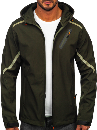 Átmeneti férfi softshell dzseki khaki színben Bolf HSS037