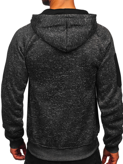 Grafit bélelt férfi kapucnis pulóver Bolf TC1306