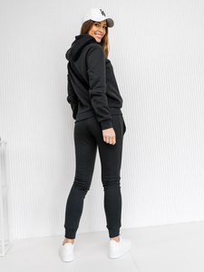 Női tréning szett kapucnival fekete színben Bolf 20382