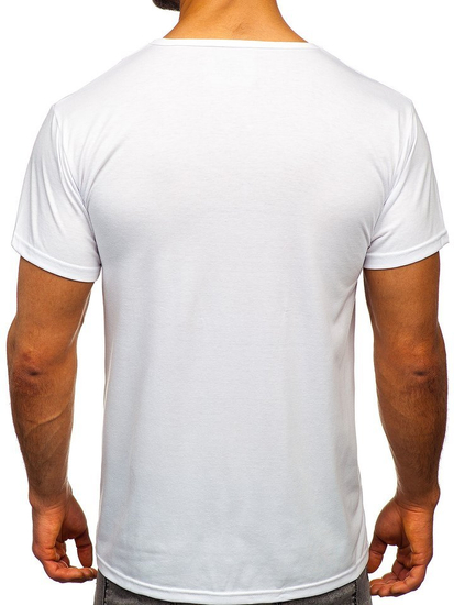 Férfi póló mintával fehér Bolf KS1995