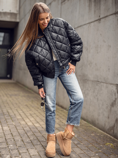 Steppelt női bomberdzseki fekete színben Bolf J9089