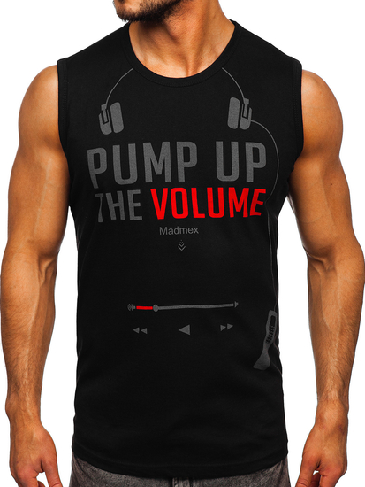 Mintás fekete színű tank-top Bolf 14815