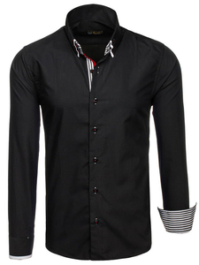 Elegáns hosszú ujjú férfi ing fekete színben Bolf 1747