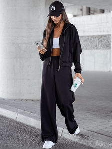 Női két darabos szett cipzárral fekete Bolf 821109